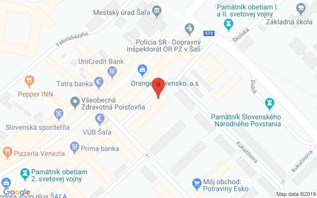 Google map: Kukučínova 27 Sala